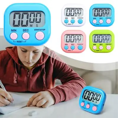 Large LCD Digital Kitchen Cooking Timer Count Down Up Clock Loud Alarm Magnetic • £2.98