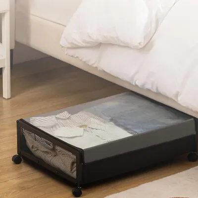 Underbed Storage Box On Wheels 1/2PCS Large Drawers Bedding Container With Lid • £28.95