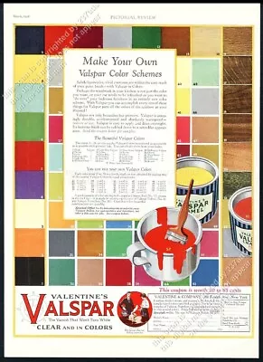 1928 Valentine's Valspar House Paint 52 Color Chart Art Vintage Print Ad • $9.99