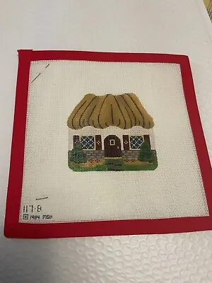 Vintage 1984 Melissa Shirley Hp Needlepoint Canvas Cottage With  Brown  Shu-117b • $19