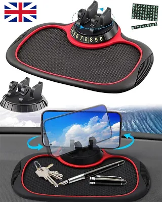 Car Anti-Slip Mat Auto Cell Phone Holder Non Slip Stand Silicone Pad Holder Keys • £14.38