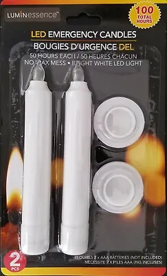 Emergency White LED Candles 5”H X 0.75”D 100 Hours Requires Batteries 2/Pk • $3.49