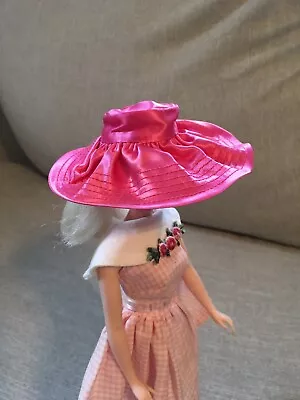 Vintage Barbie #1663 MUSIC CENTER MATINEE Rose Satin Picture Hat Only • $149