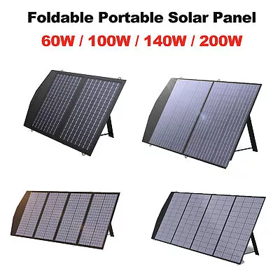 60W/100W/140W/200W Foldable Solar Panel Kit For Power Station Generator Camping • £199.99