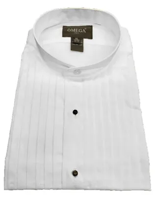 Men’s Mandarin Collar(banded Collar) Tuxedo Shirt With 1/2 Pleat • $25.99