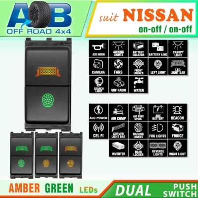 $32 • Buy DUAL Push Switch LED ON-OFF For Nissan Navara D40 Pathfinder R51