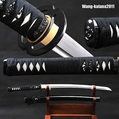 Musashi Wakizashi Damascus Folded T9 Combat Ready Sharp Japanese Samurai Sword • $140
