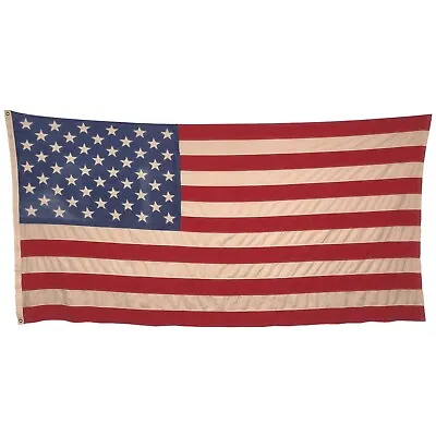 XL Vintage Cotton Sewn Stars American Cloth Flag Embroidered Old Glory USA Large • $459