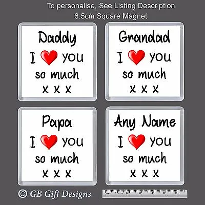 £3.95 • Buy Personalised Gift/I Love You So Much/Red/Heart/Magnet/Birthday/Xmas/Dad/Granda