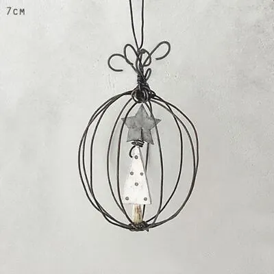 East Of India Rustic Wire Hanging Christmas Bauble Tree And Star| Decoration • £8.05