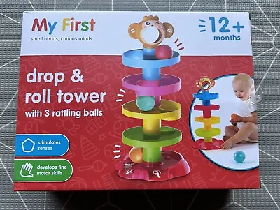 My First Drop & Roll Tower Approx 41cm Tall Baby Toddler Toys Playset 12 Months+ • £4.99