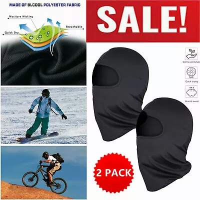 2Pcs Men Balaclava Black Face Mask Lightweight Motorcycle Warmer Ski Neck Gaiter • $7.09