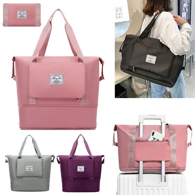 Folding-Luggage Tote-Large Duffle Gym Handbags Sports Travel Bags Waterproof-UK • £6.99