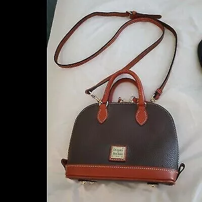 Dooney & Bourke Bitsy Brown & British Tan Pebble Satchel Crossbody Handbag • $95.06