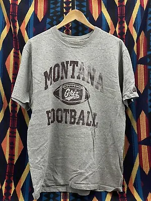 VTG Men’s Large Montana Grizzlies Football Single Stitch Gray Logo Patch T-shirt • $15.74