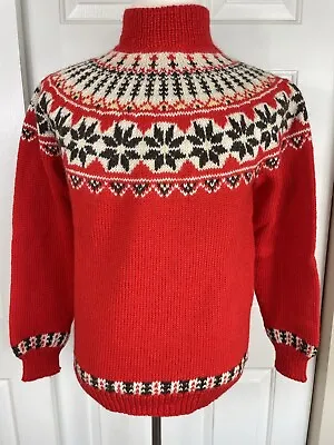 Vintage CJ Viking Medium M Wool Sweater Fair Isle Denmark Men’s Women’s Nordic • $65