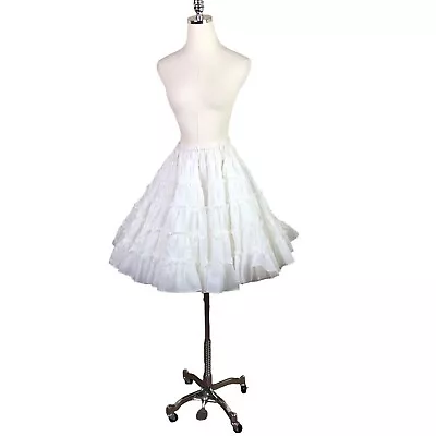 White Double Layer Square Dance Slip￼ Petticoat Fashion Magic Fendler Size Small • $96.34