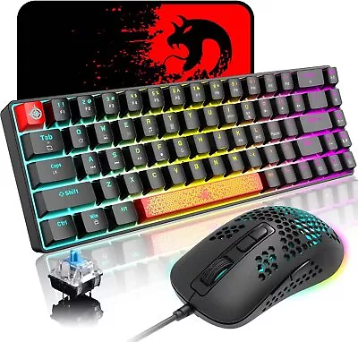 60% Gaming Keyboard And Mouse Portable Compact Mini Mechanical Keyboard Windows • $39.99