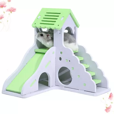 Wooden Hamster House With Climbing Ladder And Slide • £12.19