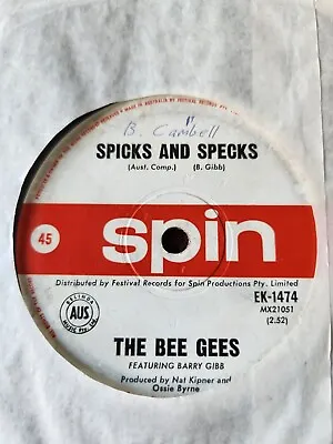 Bee Gees  Spicks & Specks  1966 SPIN Oz 7  45rpm • $14.95