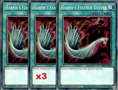 Playset (3x) Harpie's Feather Duster - SDBT-EN026 Common 1st Ed Yugioh Cards • $11.95