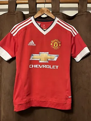 Child's Manchester United Adidas 2015-2016 Short Sleeve Home Shirt Age 13-14 Yrs • £4.99