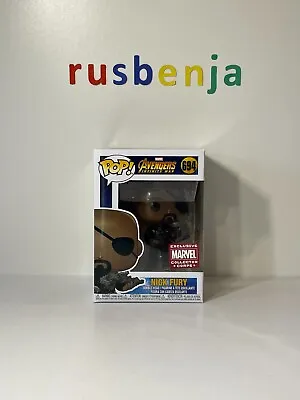 Funko Pop! Marvel Avengers Infinity War Nick Fury Collector Corps #694 • £27.99