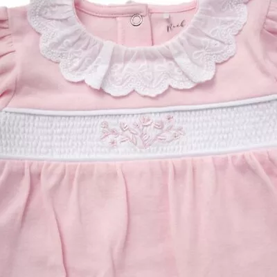 Baby Girls Spanish Romany Romper Outfit Frilly Smocked Pink 0-3-6-9 9-12M ~ Abg • £12.99