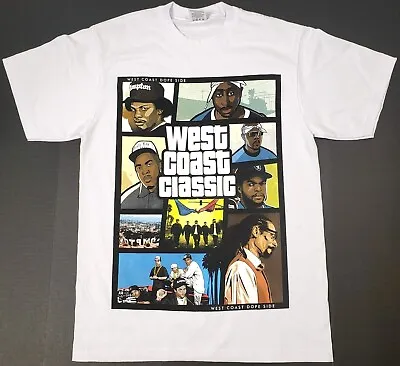 WEST COAST CLASSIC T-shirt Hip Hop Rap Urban Streetwear Men's Tee White New • $23.95