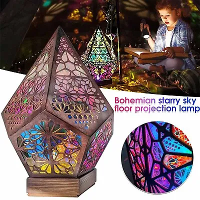 £12.99 • Buy Bohemian Mosaic Starry Sky Floor Projections Lamp Colorful Table Bedside Light