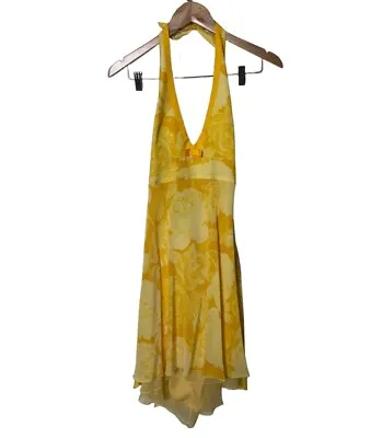 Vintage Y2K Azadeh San Francisco Yellow Silk Slip Dress S • $75