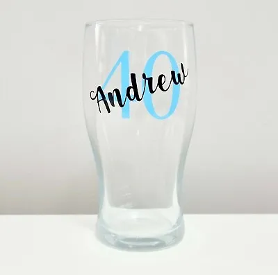 Personalised Birthday Pint Glass 18th 21st 30th 40th 50th 60th Gift For Him Her • £9.99