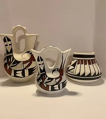 R. Galvan Southwestern Aztec Handcrafted Hand Painted Clay Pottery. Signature • $200