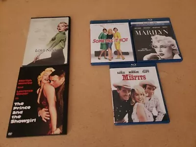 Lot Of 5 Marilyn Monroe Movies Some Like It Hot Misfits Blu Ray Love Nest Dvds • $35