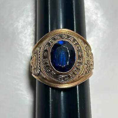 10k Yellow Gold Dieges & Clust 1965 Blue Passaic High School NJ Class Ring 60’s • $445.50