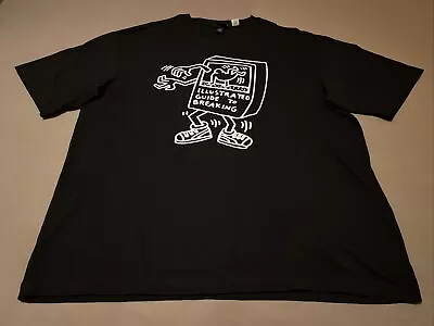 Keith Haring X H&M 2023 Black T-shirt Limited Edition Large Unisex L Breakdance • £22.99