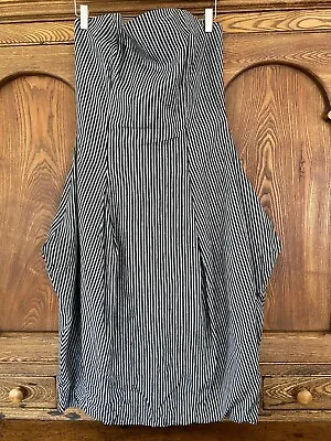 ELM Design 4 L XL 12 14 Strapless Linen Gray Black Stripe Lantern Bubble Dress • $209.30