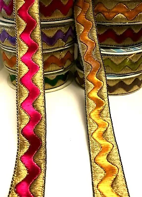 £2.99 • Buy Xll) 2 Yards  25 Mm Shimmer Braid Trim Ribbon Edging Dress Costume Sewing Craft