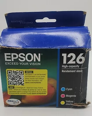 Epson 126 High Capacity Cyan/Magenta/Yellow Ink Cartridges - 3 Pieces • $28.95