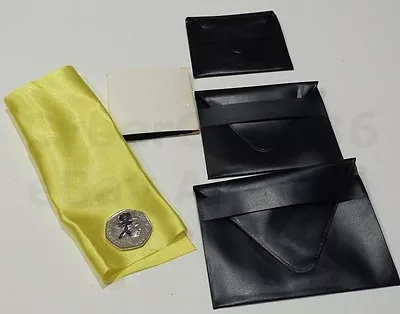 £4.99 • Buy Nest Of 3 Wallets Trick Signed Coin Or Ring Appears In A Silk & New Magic Wallet