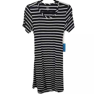 Market & Spruce Black And White T-Shirt Dress NWT Striped T-Shirt Dress • $20