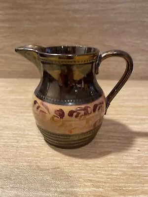 Vintage Metallic Glazed Ceramic Creamer Pitcher • $18.74