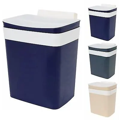 Hanging Kitchen Waste Bin With Lid Wall Mounted Over Door Cupboard Trash Can 4L • £5.99