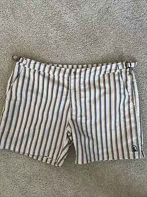 Dandy Del Mar Mallorca Men's Swim Walk Shorts Vintage Ivory Cay Striped Size 38 • $50