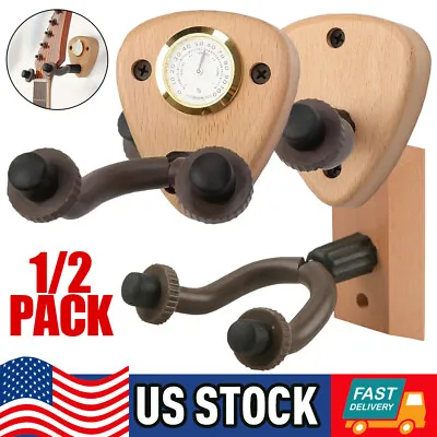 1/2Pcs Wall Mount Guitar Hanger Wooden Hook Stand For Ukulele Bass Violin Banjo • $9.79