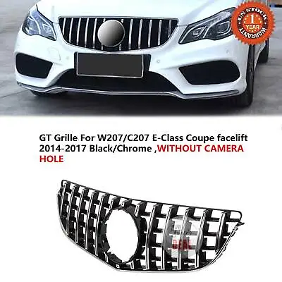 GT GRILLE For 2014-2017 Mercedes-Benz C207 W207 E-CLASS Coupe Chrome/Black • $79.99