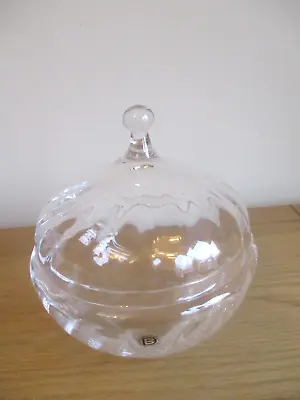 DARTINGTON CRYSTAL Lidded Sweet Bowl / Jar Bonbonniere Unused Ripple Design • £9.99