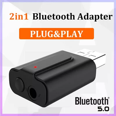 Bluetooth V5.0 Transmitter&Receiver Wireless A2DP TV Car Audio 3.5mm Aux Adapter • $10.46