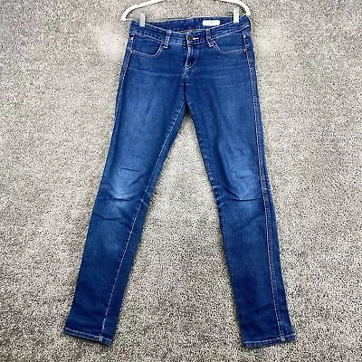 & Denim By H&M Skinny Low Waist Jeans Women's Size 27X32 Blue Cotton Blend • $11.37