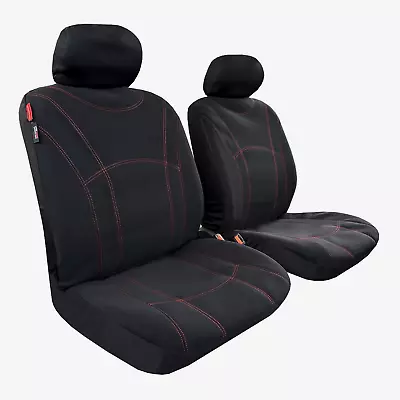 Neoprene Seat Covers Black Red Stitch For Ssangyong Musso XLV Ultimate • $100.09